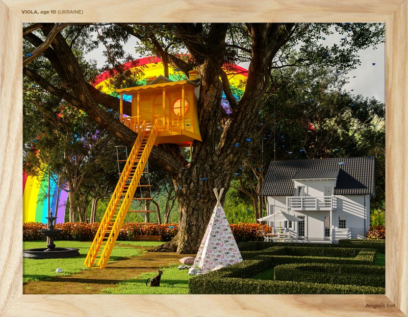 computer rendering of Viola's backyard