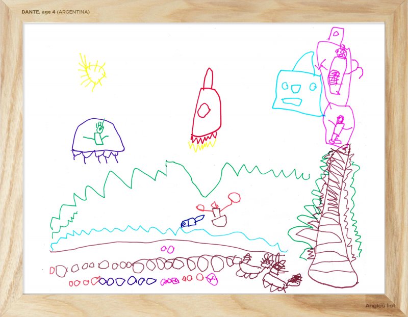 Dante's backyard design in marker