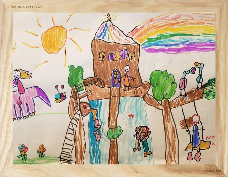 Natalia's backyard design in marker