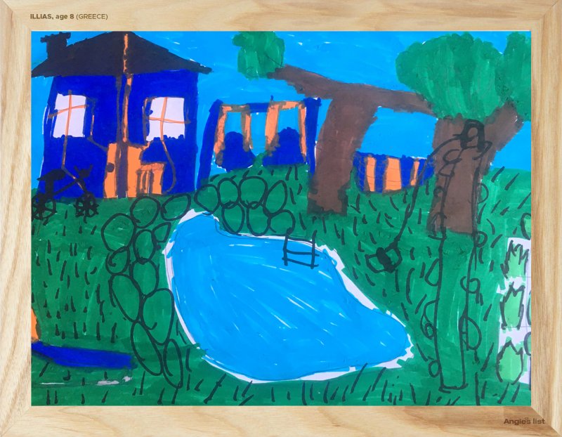 Ilias's backyard design in marker