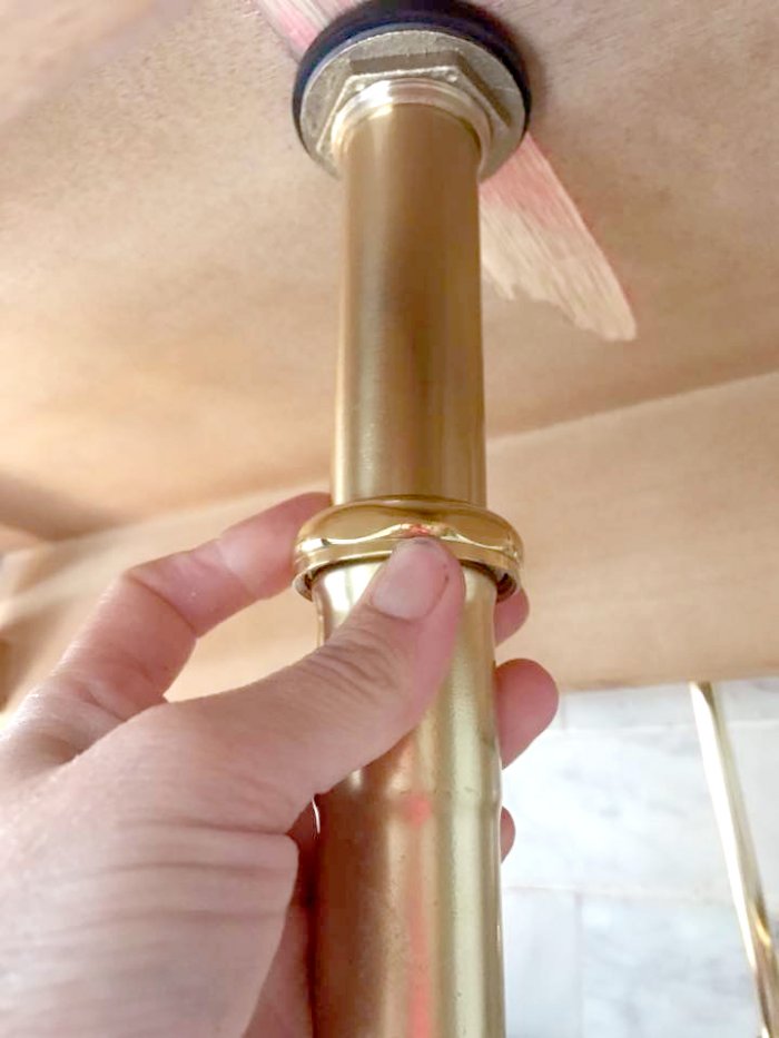 Thread the pipes through the console. (Photo courtesy of Courtney A/The French Country Cottage)