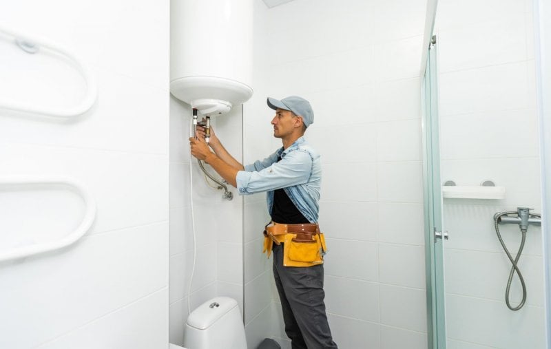 A plumber repairing a water heater (Photo by Angelov - stock.adobe.com)