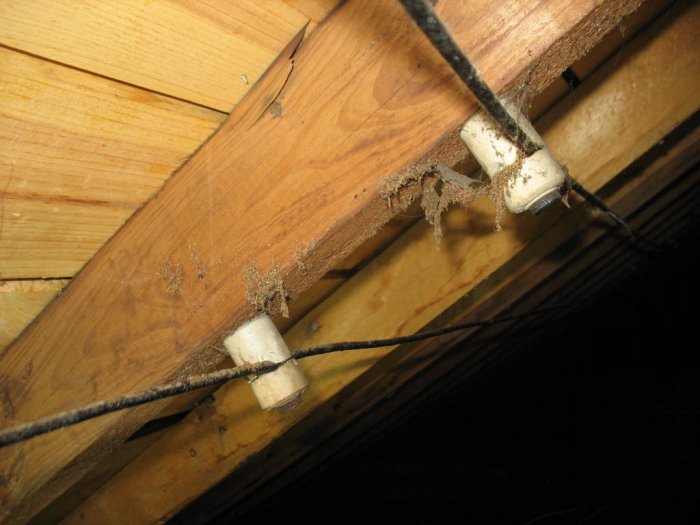 Knob and tube wiring in an old home