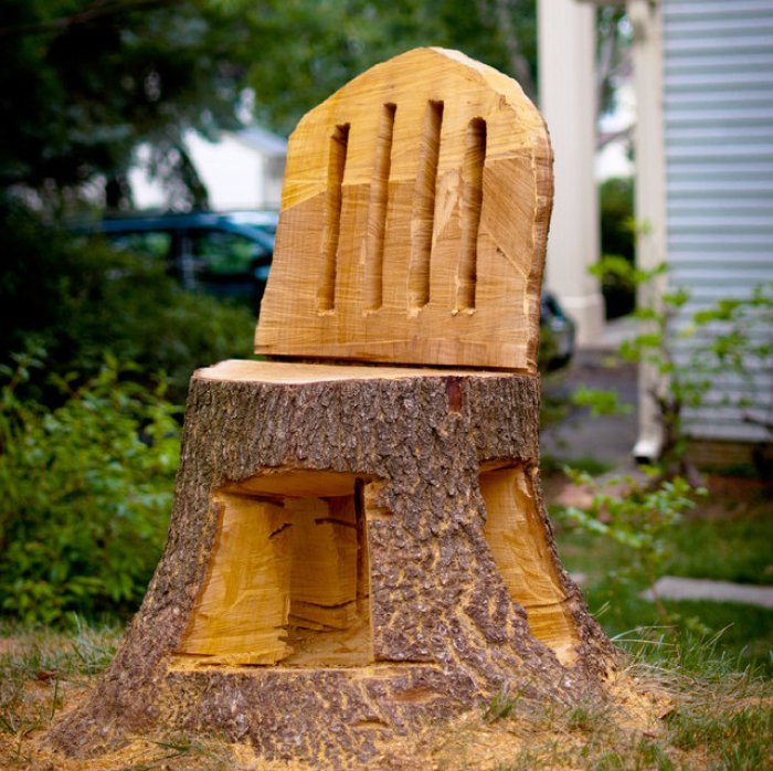 Tree stump chair