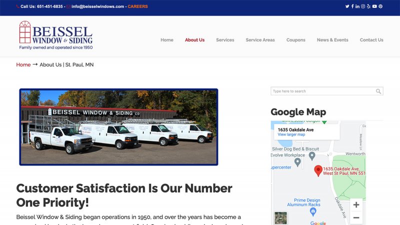 Beissel Window & Siding's about us page (Photo by https://www.beisselwindows.com/about/)