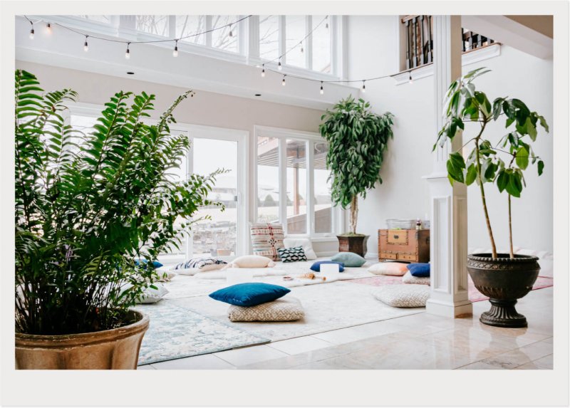 yoga and meditation space set up in sunroom (Photo by © Ralph (Ravi) Kayden on Unsplash)