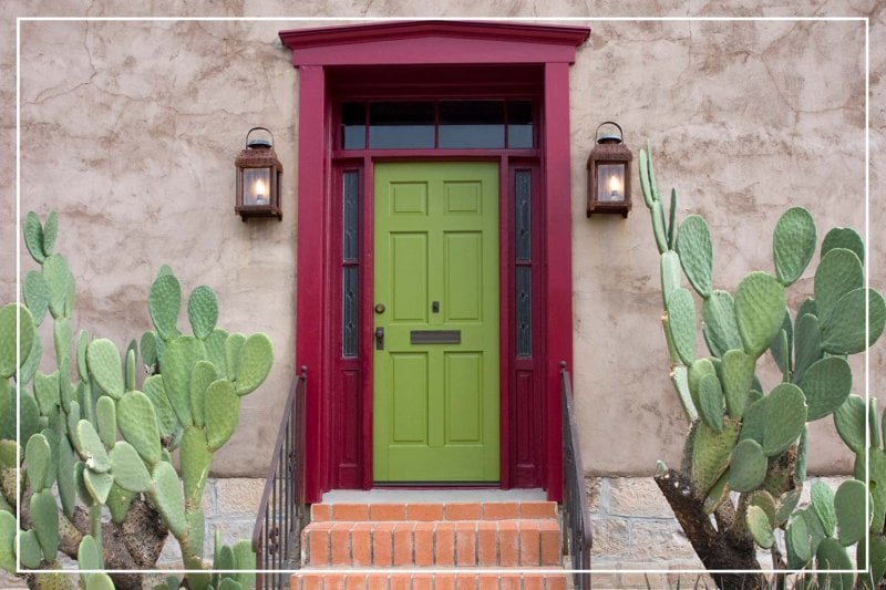mint green door (Photo by Vladone/iStock/Getty Images Plus via Getty Images)