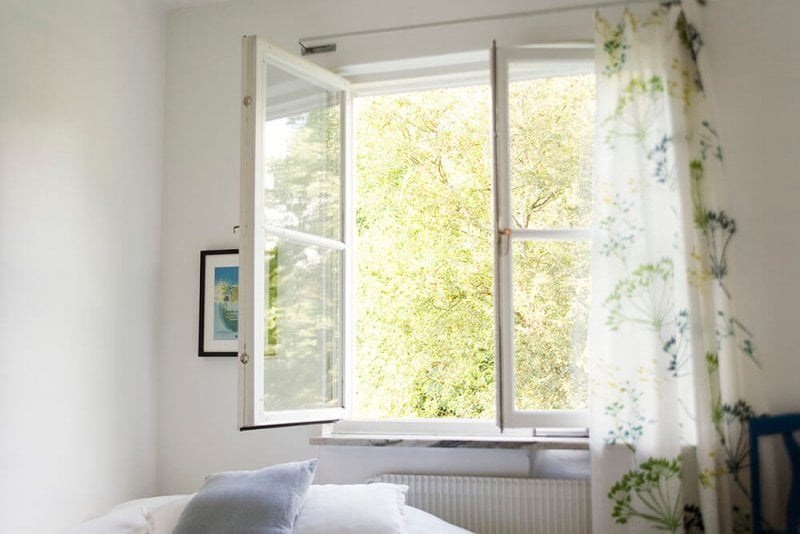 Open bedroom window Open bedroom window (Photo by ZenShui/Sigrid Olsson/PhotoAlto Agency via Getty Images)