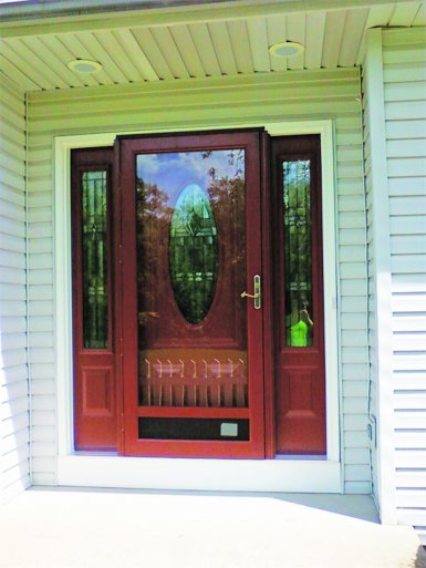 red storm door on home