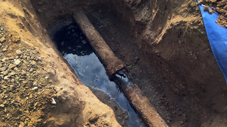 cast-iron sewer pipe
