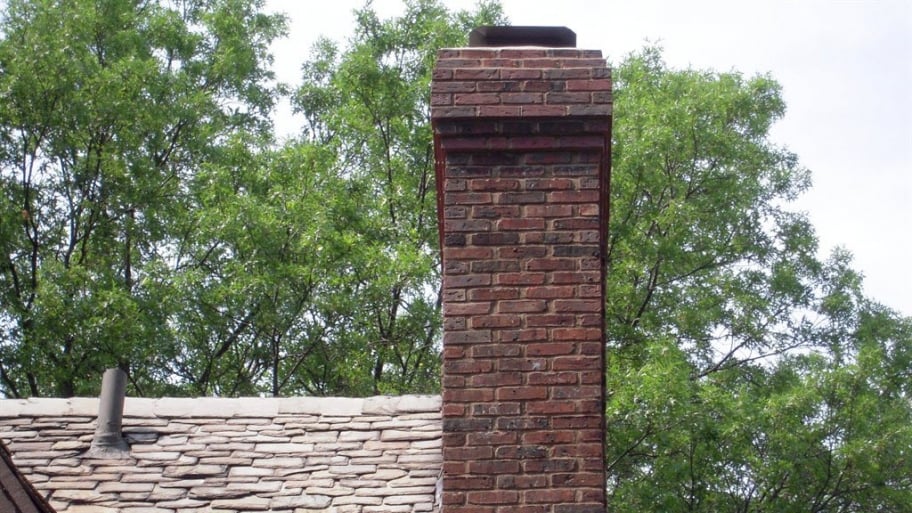 Brick chimney and roof