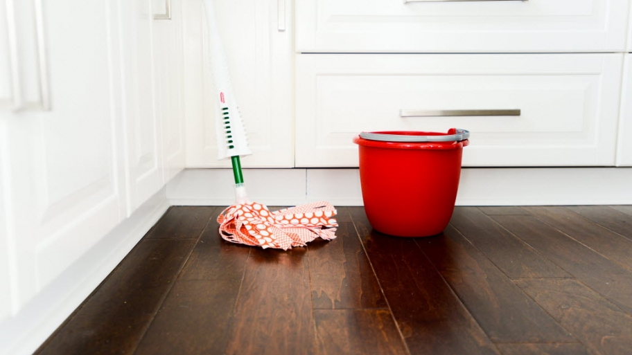 hardwood floors, mop, bucket