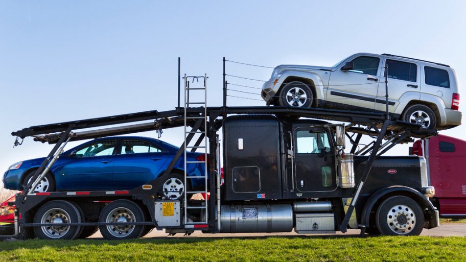 Open air truck with cars