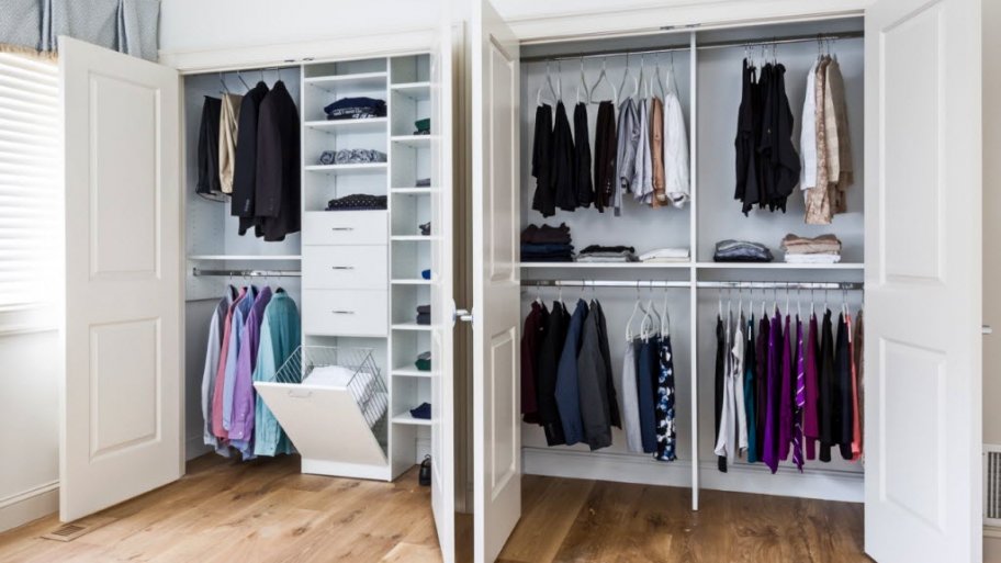 Reach-in closet design by Symmetry Closets