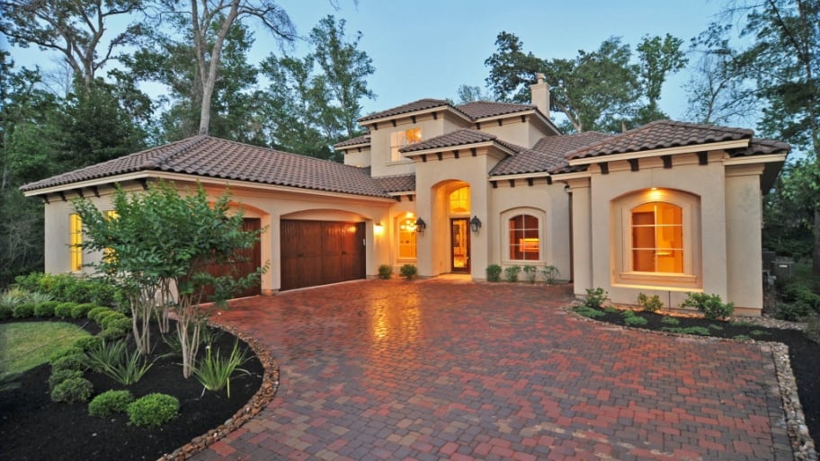 a stucco house