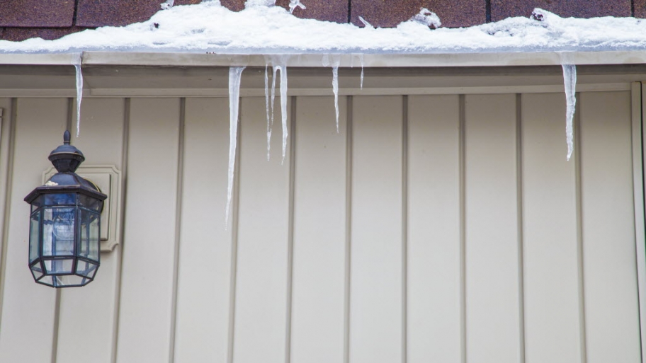 Icicles on roof edge