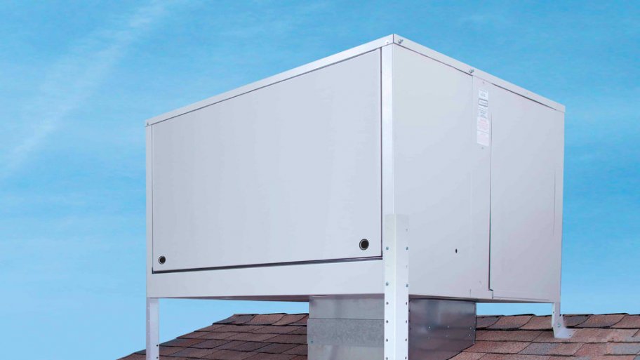 swamp cooler on roof