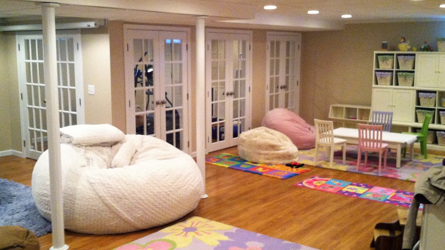 Before and after basement remodel