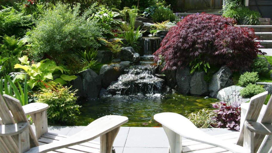 Backyard waterfall