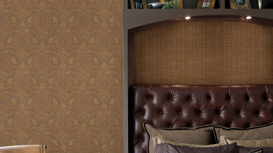 grasscloth wallpaper in bedroom