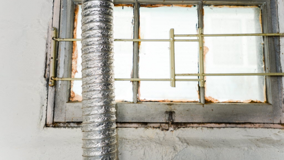 rusty basement window