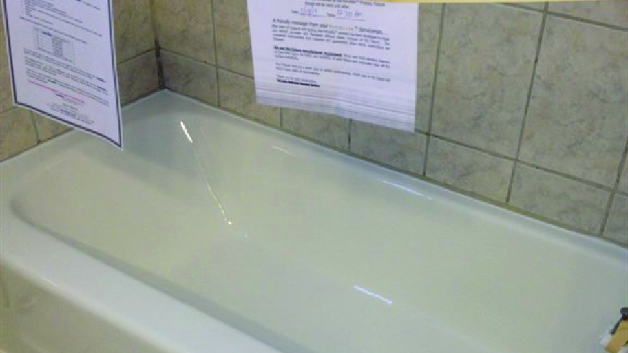 refinished bathtub with fresh paint