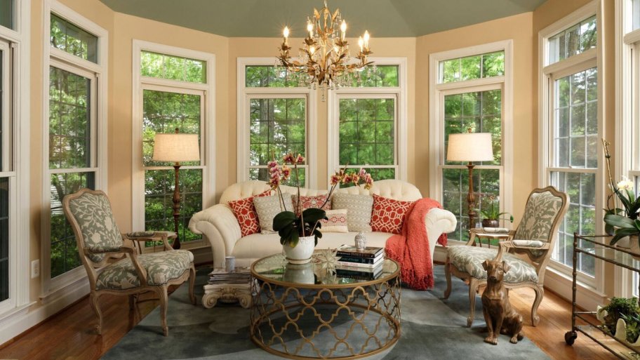 sunroom floor to ceiling bow windows