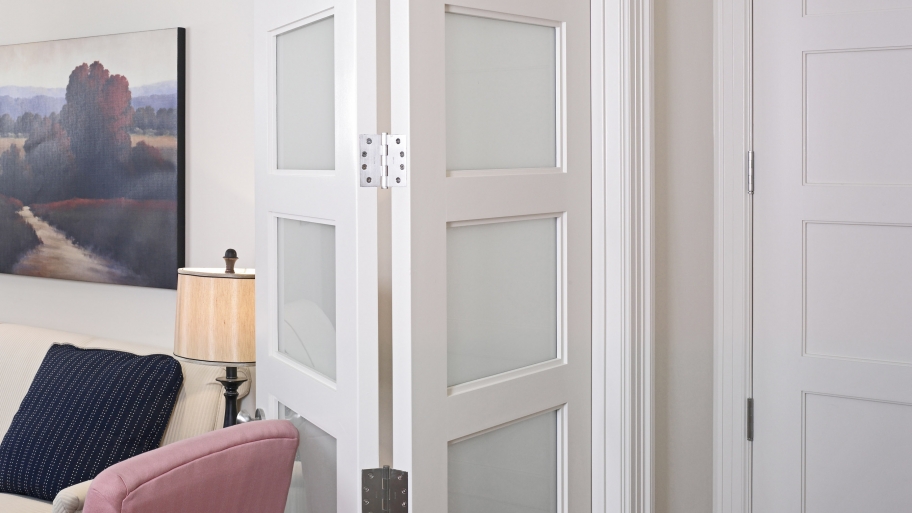 white bifold doors accordion style