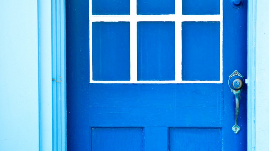 a blue door