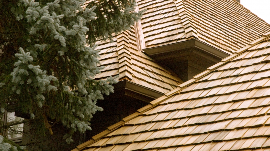 wood cedar shake roof