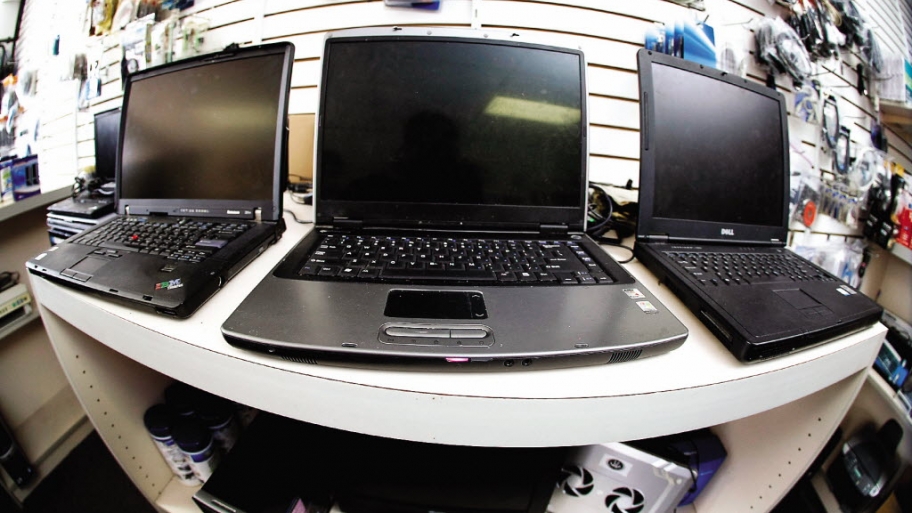 Computers in a row