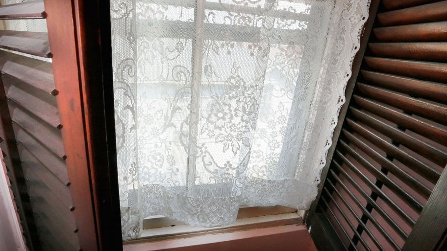 lace curtain in window