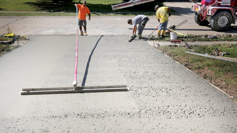 Concrete driveway