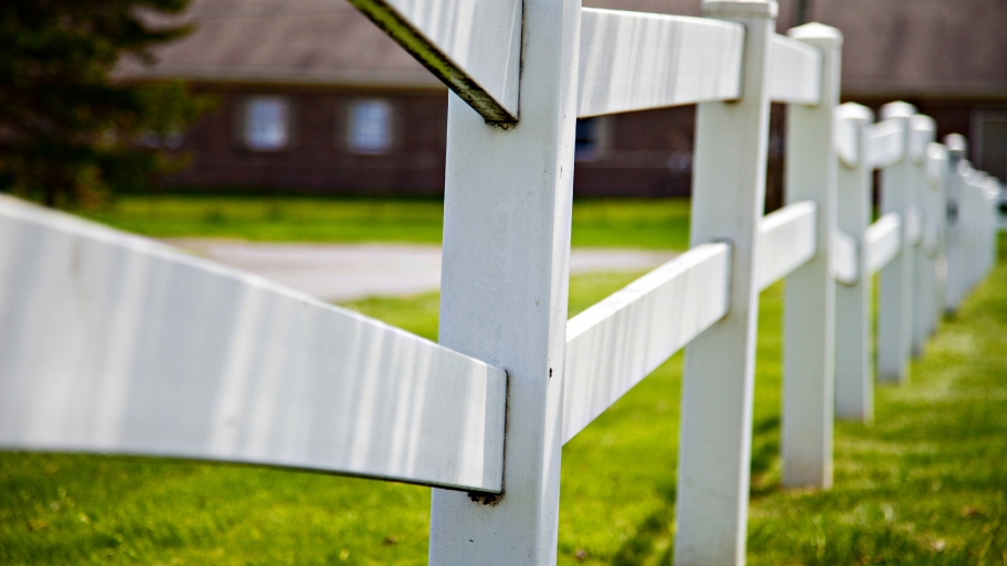 white split rail wood fence