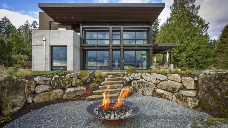 modern house with rubber roof