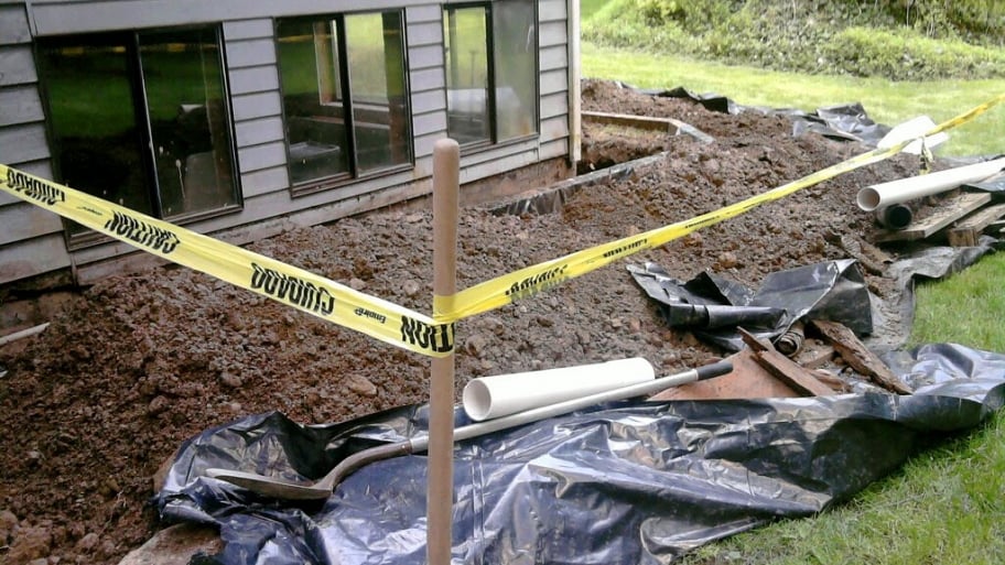 A home's exterior drainage repair