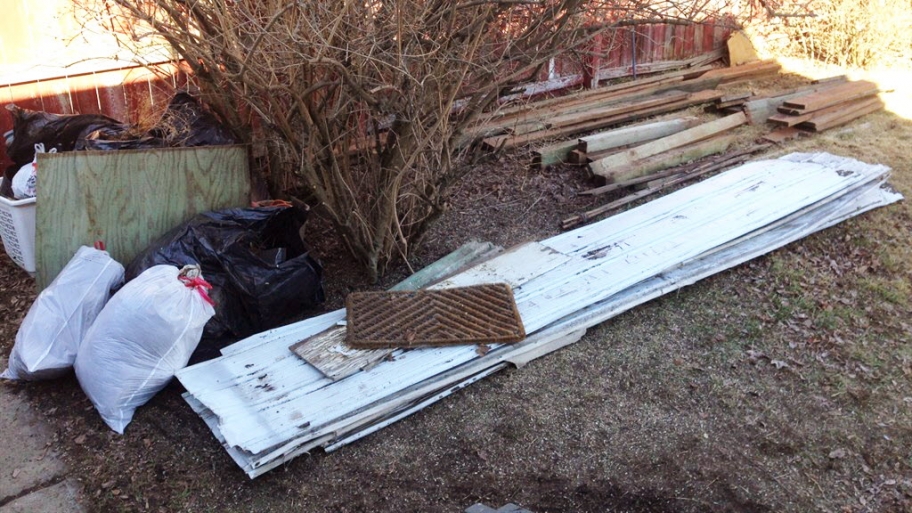A pile of yard debris