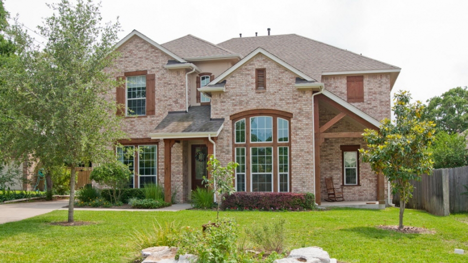 house exterior, brick house, suburbs
