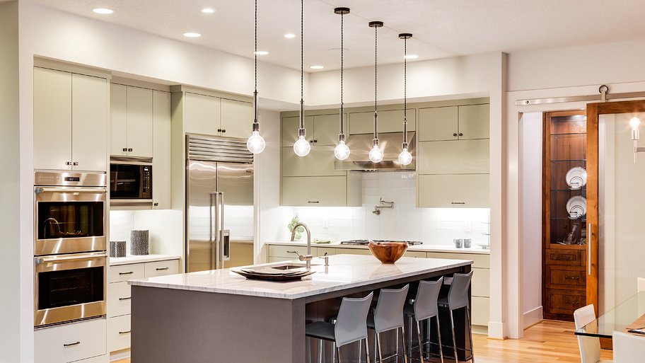 kitchen island with pendant lights