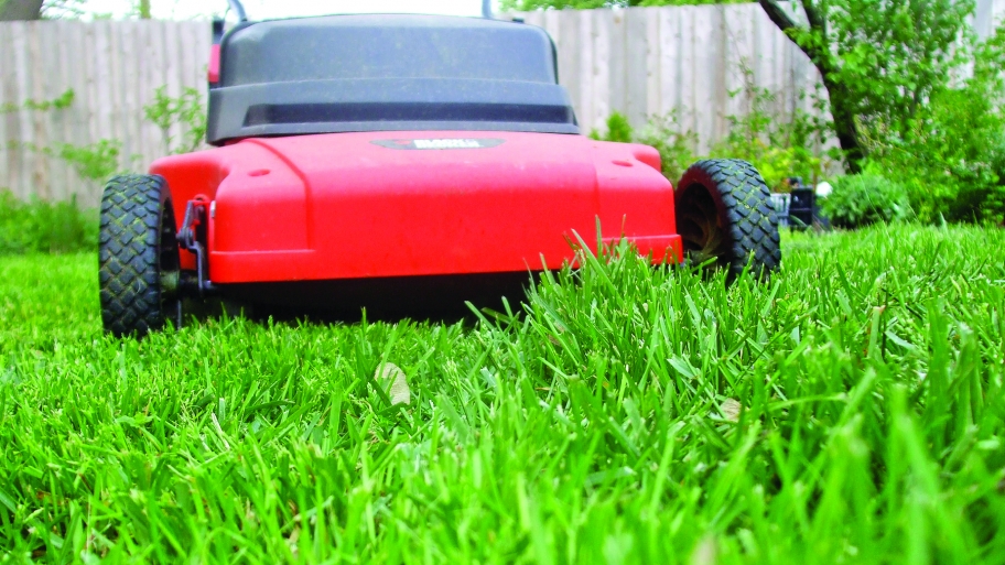 lawn mower cutting grass