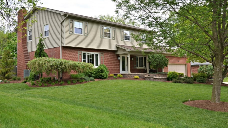 lush lawn of house