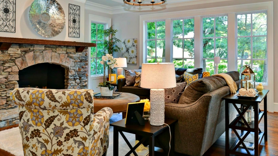 Staged living room in D.C.