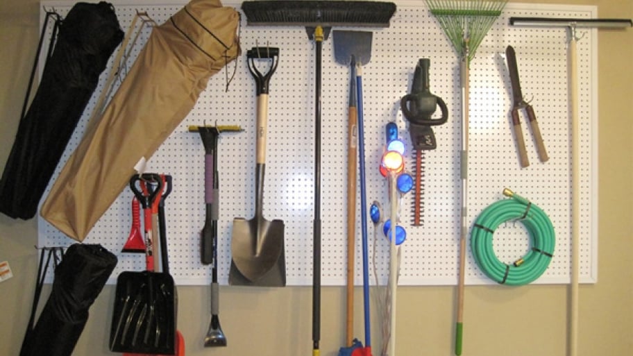 pegboard and hanging tools