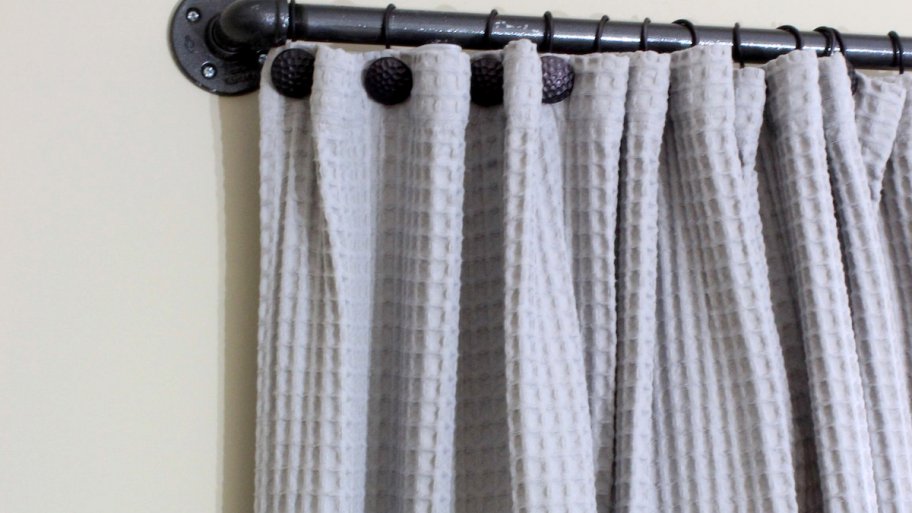 DIY industrial pipe curtain rod