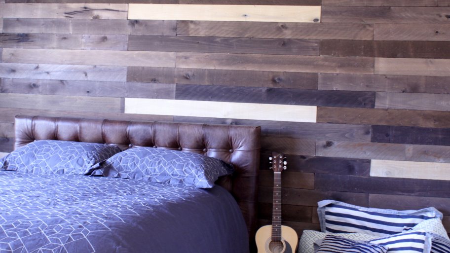 DIY wood plank wall
