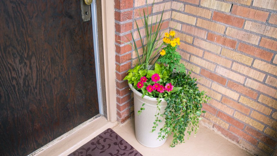 garden planter on porch