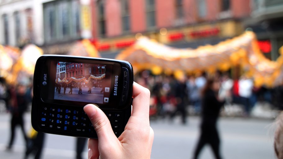 Smartphone taking photo on vacation