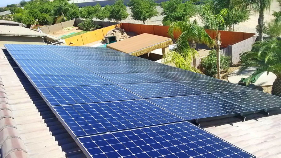 solar panel on roof