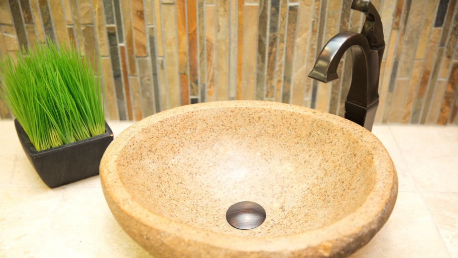 Stylish stone bowl sink