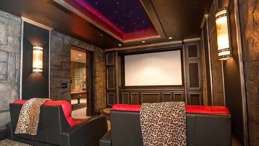 Home theater designed by Silver Crow Studios
